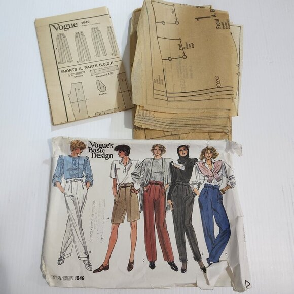 🪻BOGO🪻 Vogue Pattern 1649 Size 6 8 10 Basic Design Misses Pants Shorts - Picture 1 of 10
